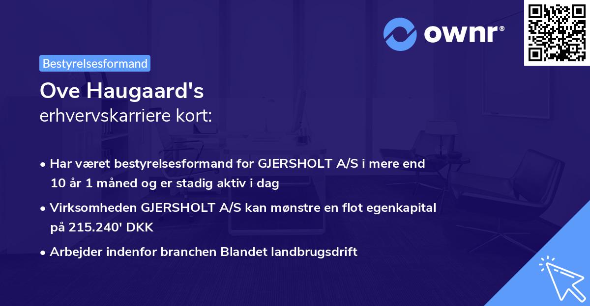 Ove Haugaard's erhvervskarriere kort