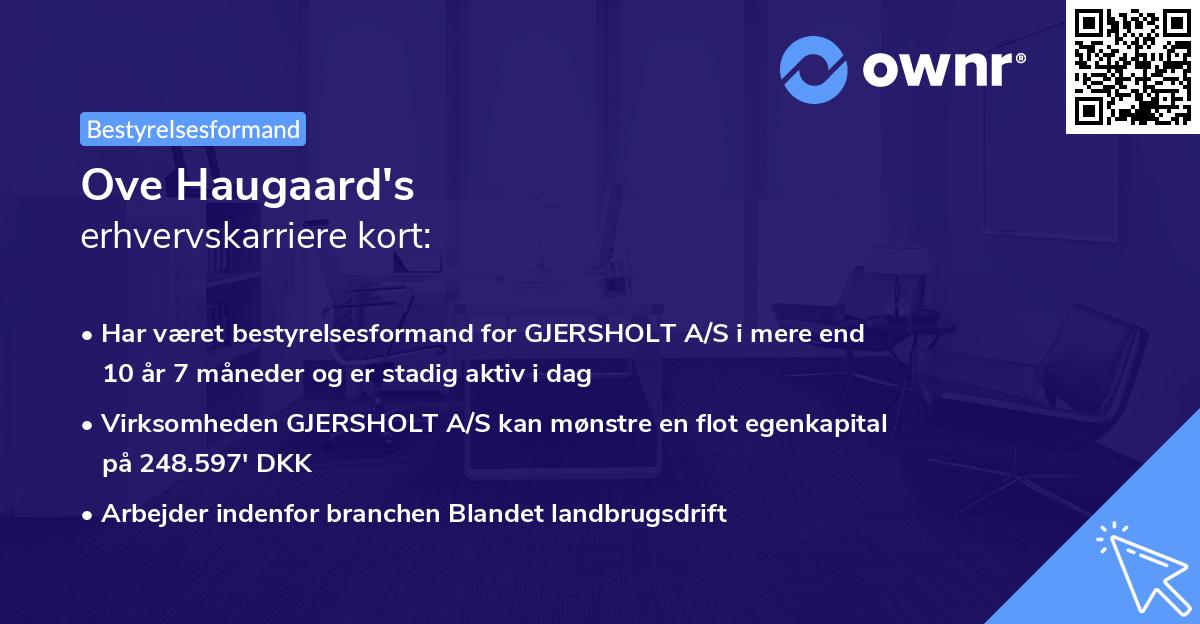 Ove Haugaard's erhvervskarriere kort