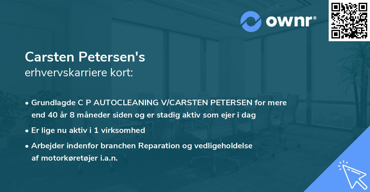 Carsten Petersen's erhvervskarriere kort