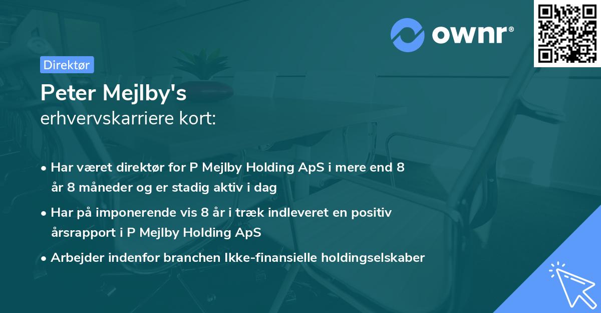 Peter Mejlby's erhvervskarriere kort