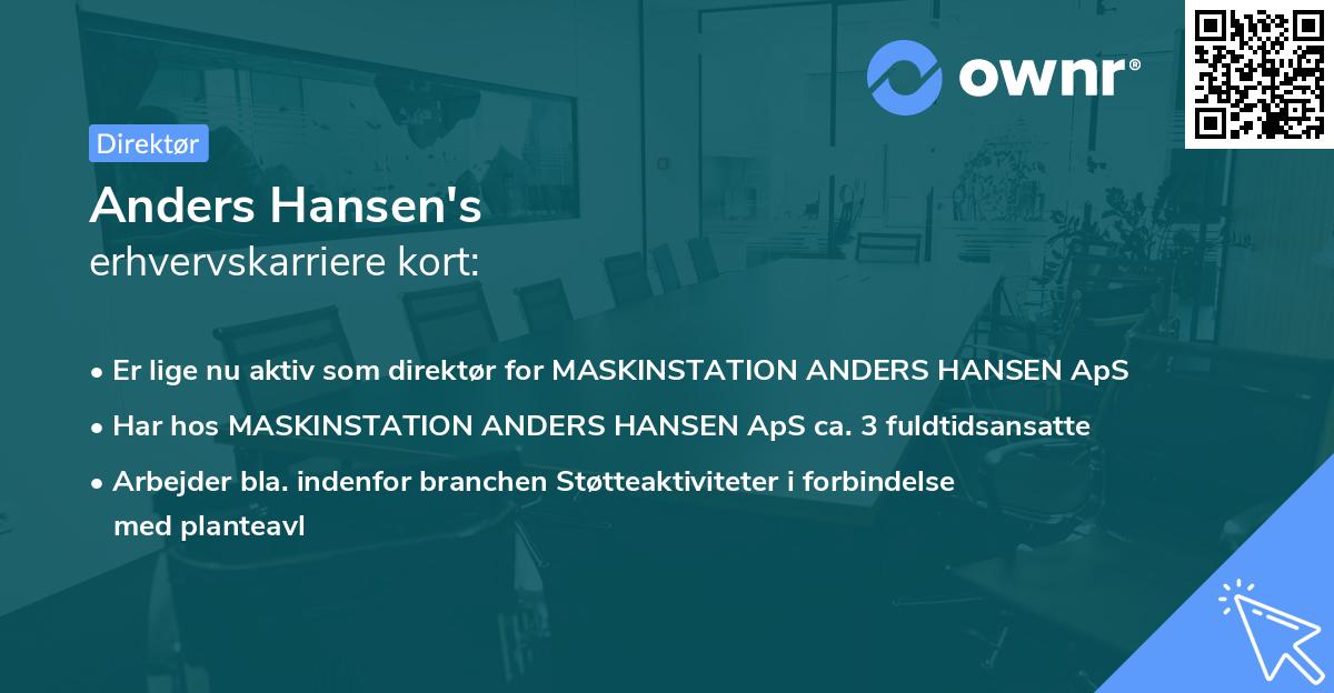 Anders Hansen's erhvervskarriere kort