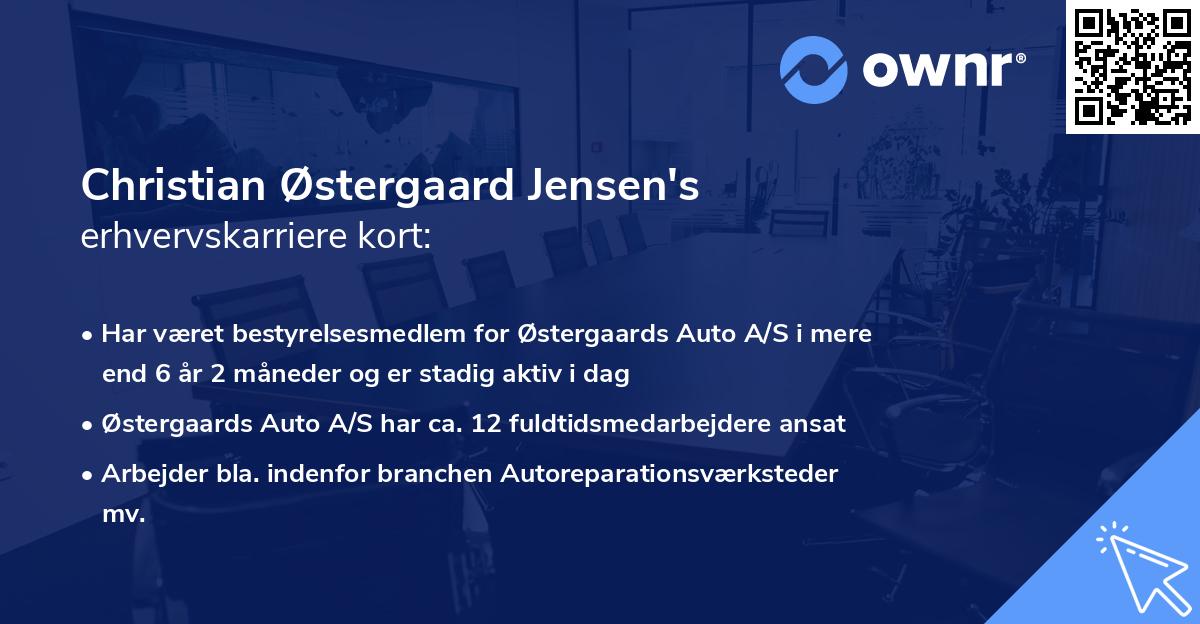 Christian Østergaard Jensen's erhvervskarriere kort