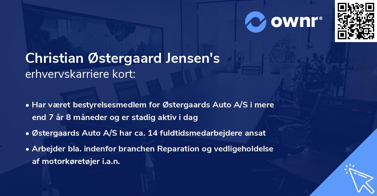 Christian Østergaard Jensen's erhvervskarriere kort