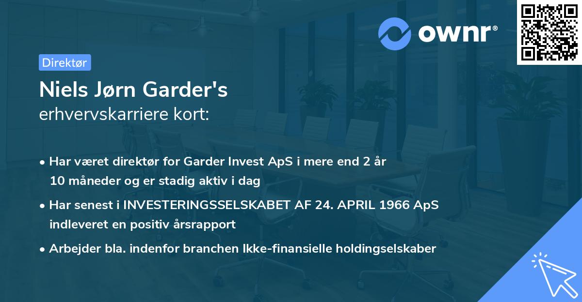 Niels Jørn Garder's erhvervskarriere kort