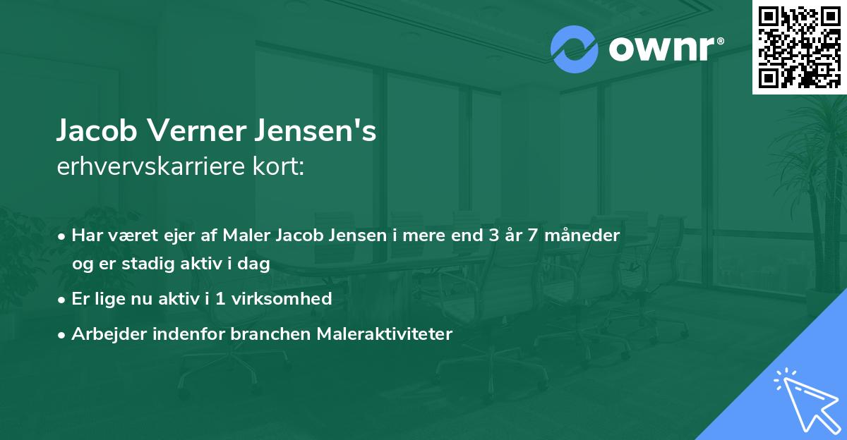 Jacob Verner Jensen's erhvervskarriere kort
