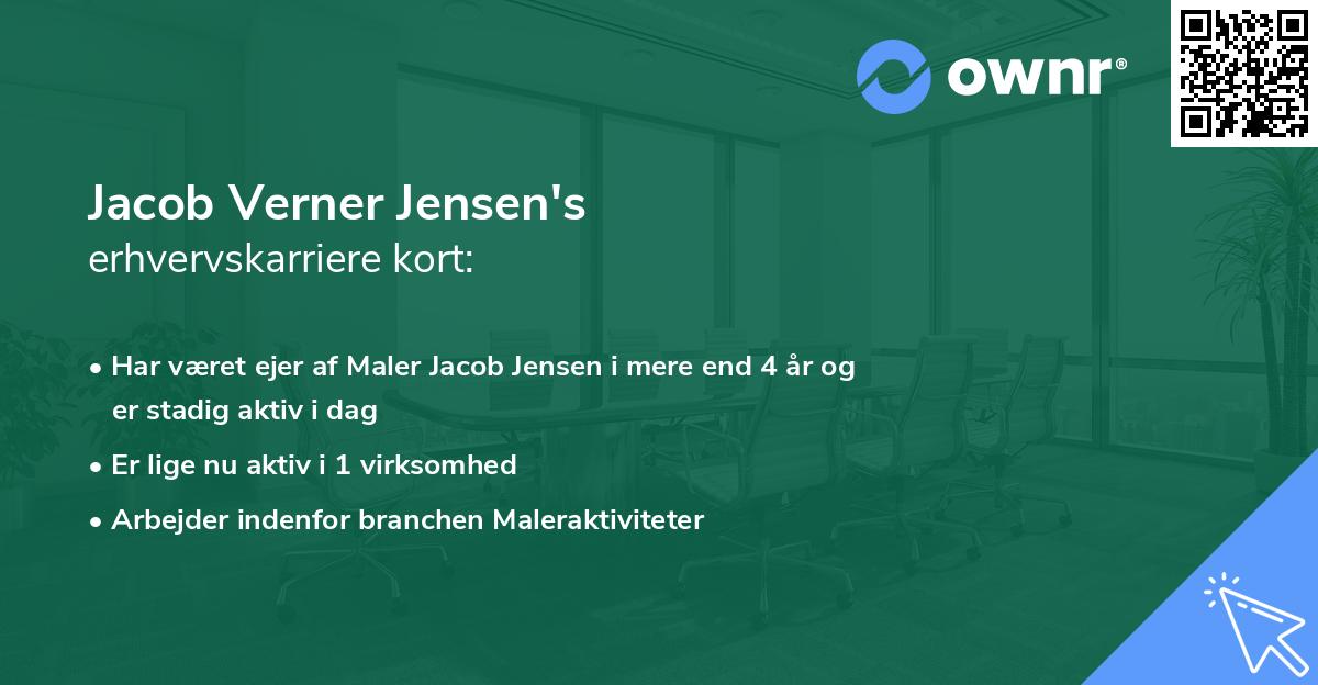 Jacob Verner Jensen's erhvervskarriere kort