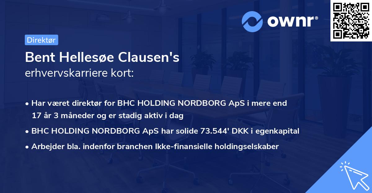 Bent Hellesøe Clausen's erhvervskarriere kort