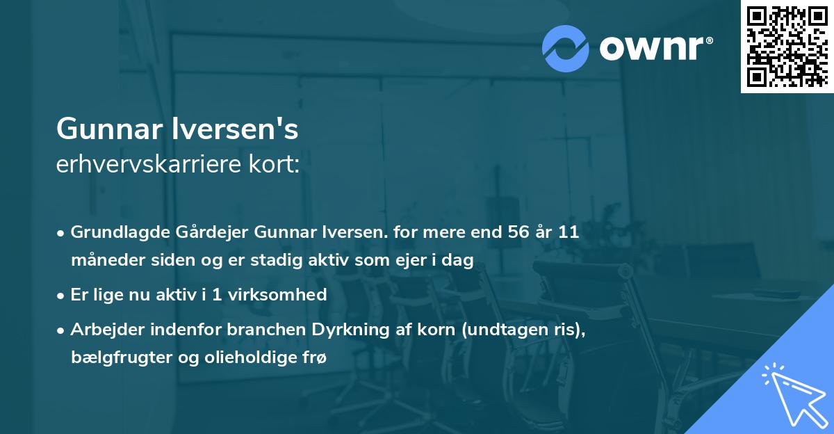 Gunnar Iversen's erhvervskarriere kort