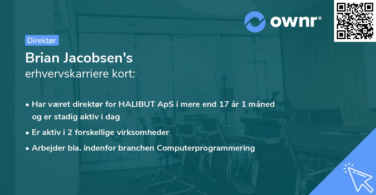 Brian Jacobsen's erhvervskarriere kort