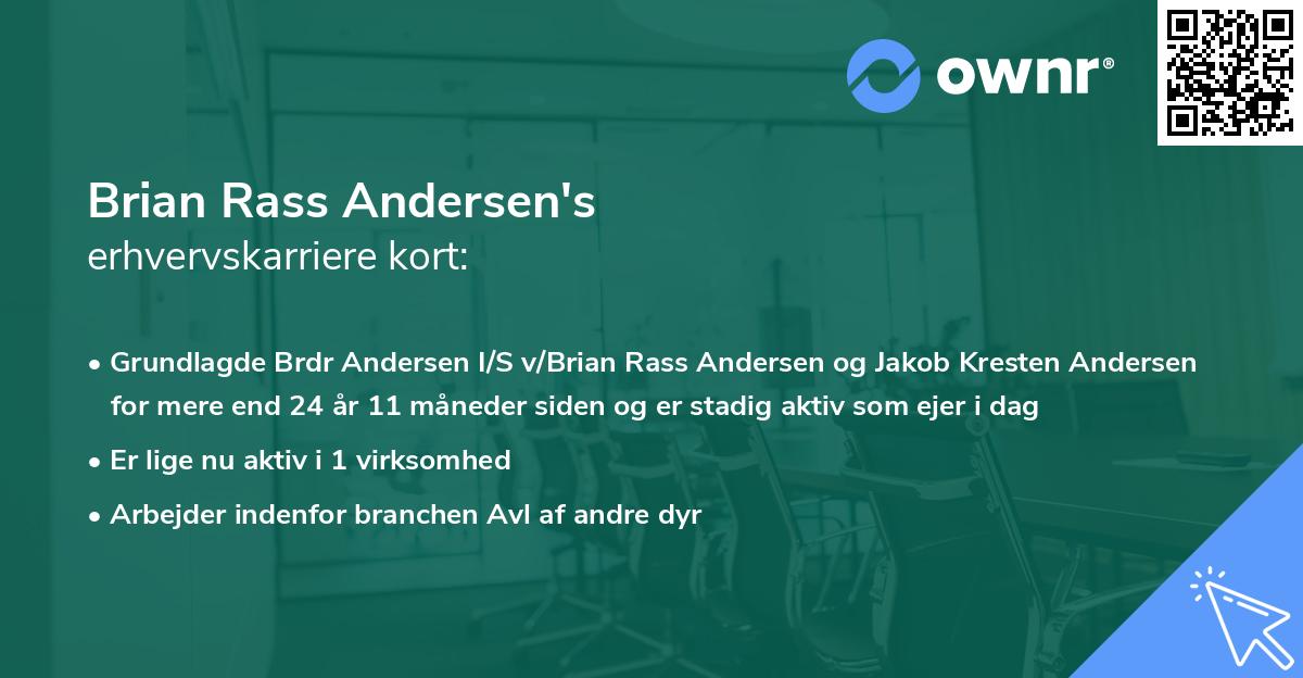 Brian Rass Andersen's erhvervskarriere kort