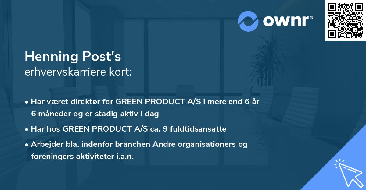 Henning Post's erhvervskarriere kort