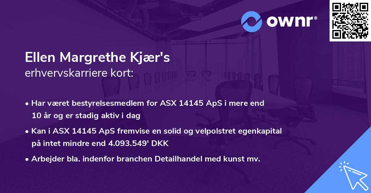 Ellen Margrethe Kjær's erhvervskarriere kort