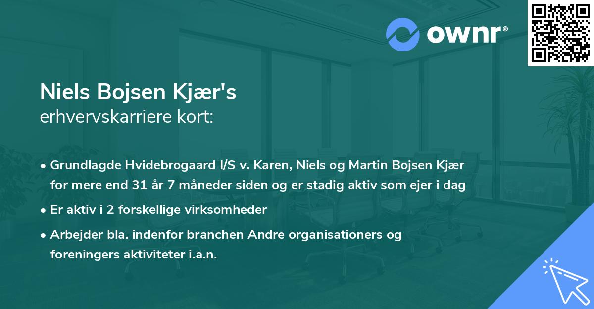 Niels Bojsen Kjær's erhvervskarriere kort