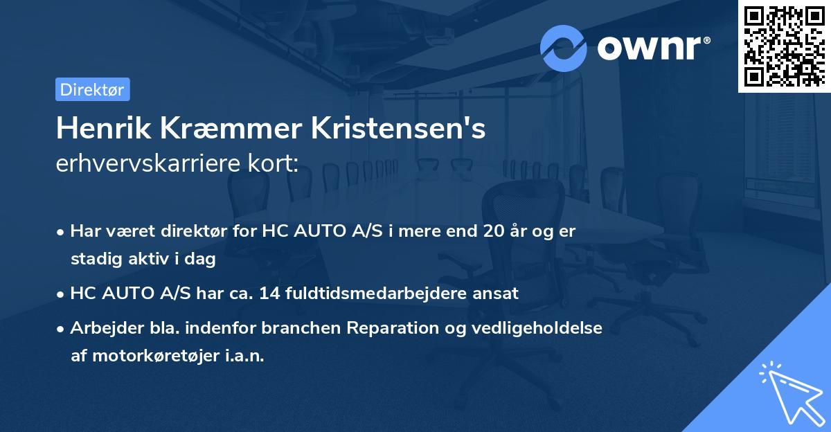Henrik Kræmmer Kristensen's erhvervskarriere kort