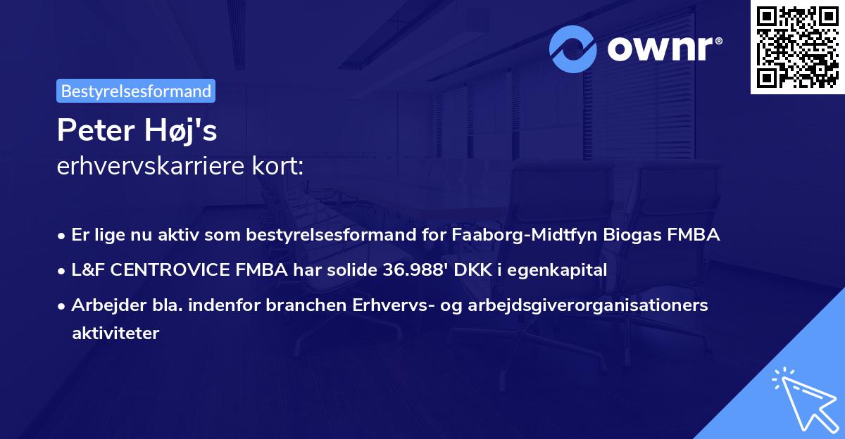 Peter Høj's erhvervskarriere kort