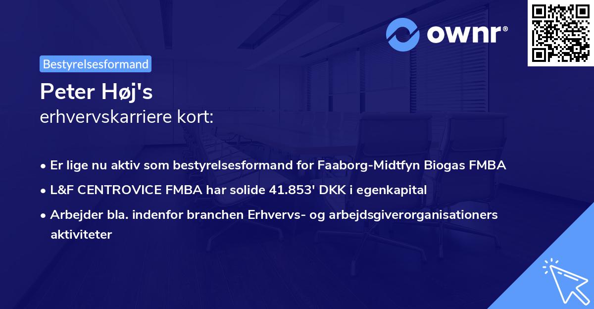 Peter Høj's erhvervskarriere kort