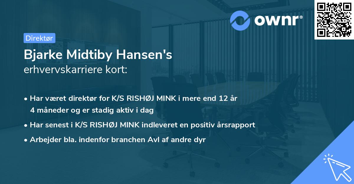 Bjarke Midtiby Hansen's erhvervskarriere kort