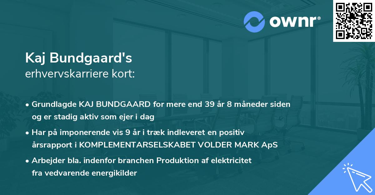 Kaj Bundgaard's erhvervskarriere kort