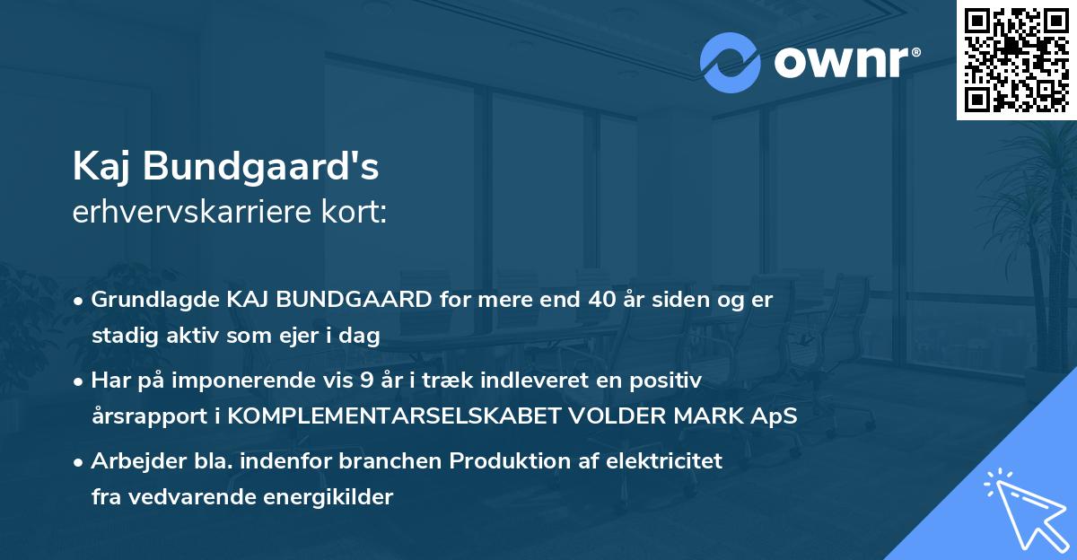 Kaj Bundgaard's erhvervskarriere kort