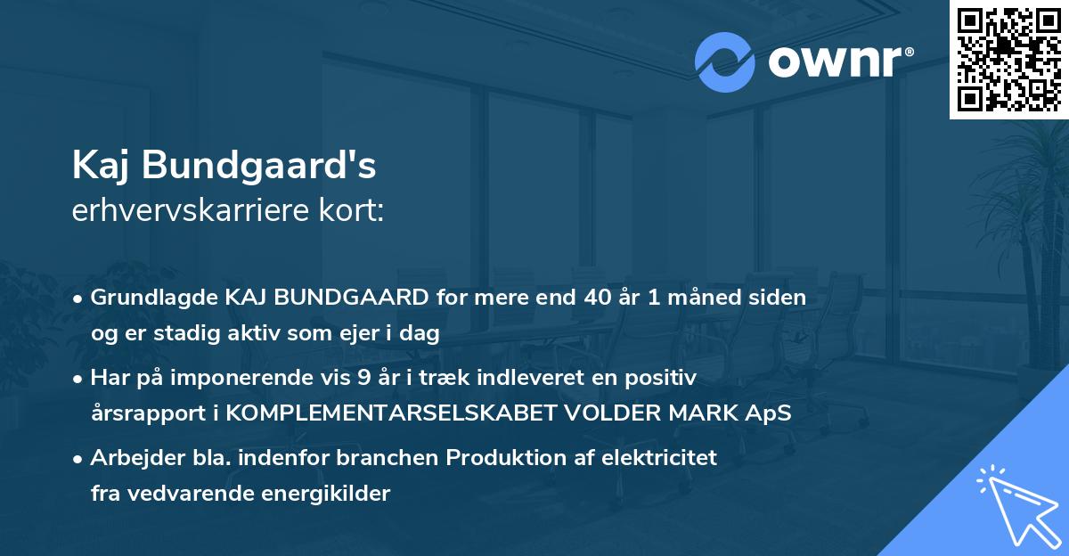 Kaj Bundgaard's erhvervskarriere kort