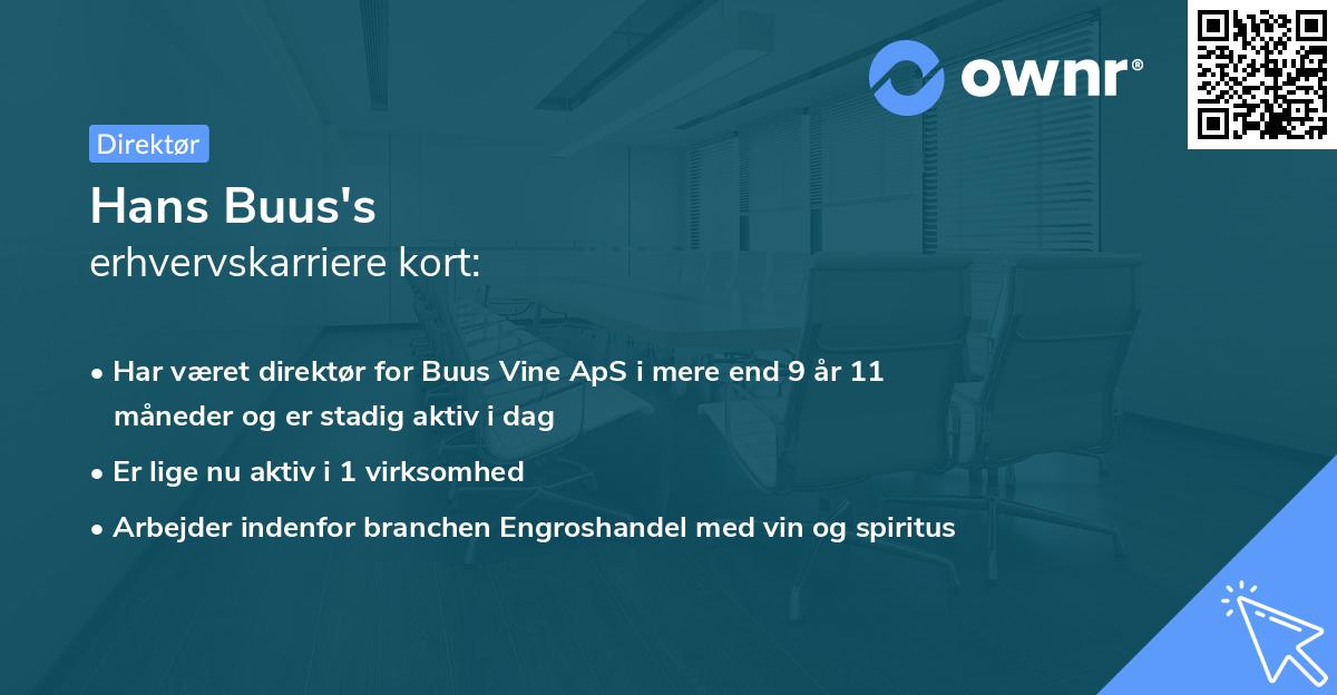 Hans Buus's erhvervskarriere kort