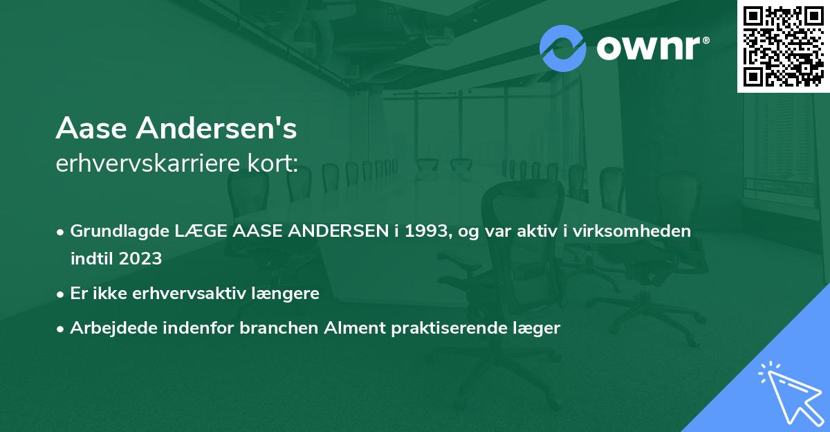 Aase Andersen's erhvervskarriere kort