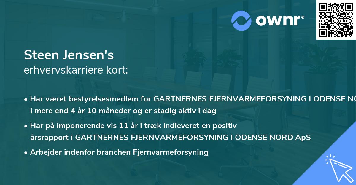 Steen Jensen's erhvervskarriere kort