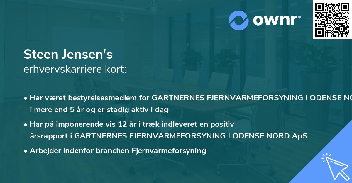 Steen Jensen's erhvervskarriere kort