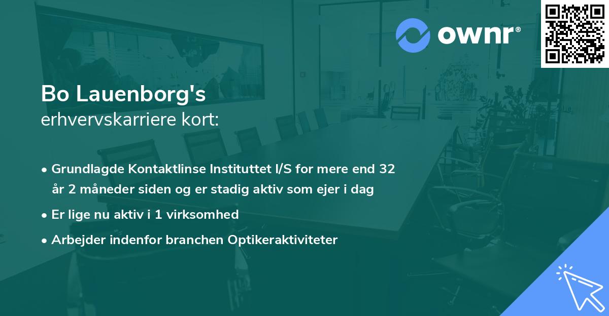 Bo Lauenborg's erhvervskarriere kort