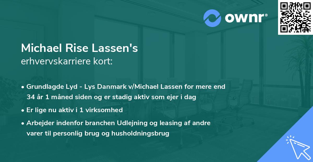 Michael Rise Lassen's erhvervskarriere kort