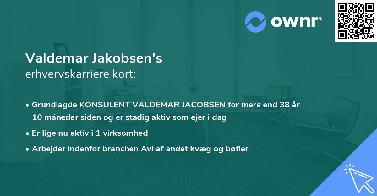 Valdemar Jakobsen's erhvervskarriere kort