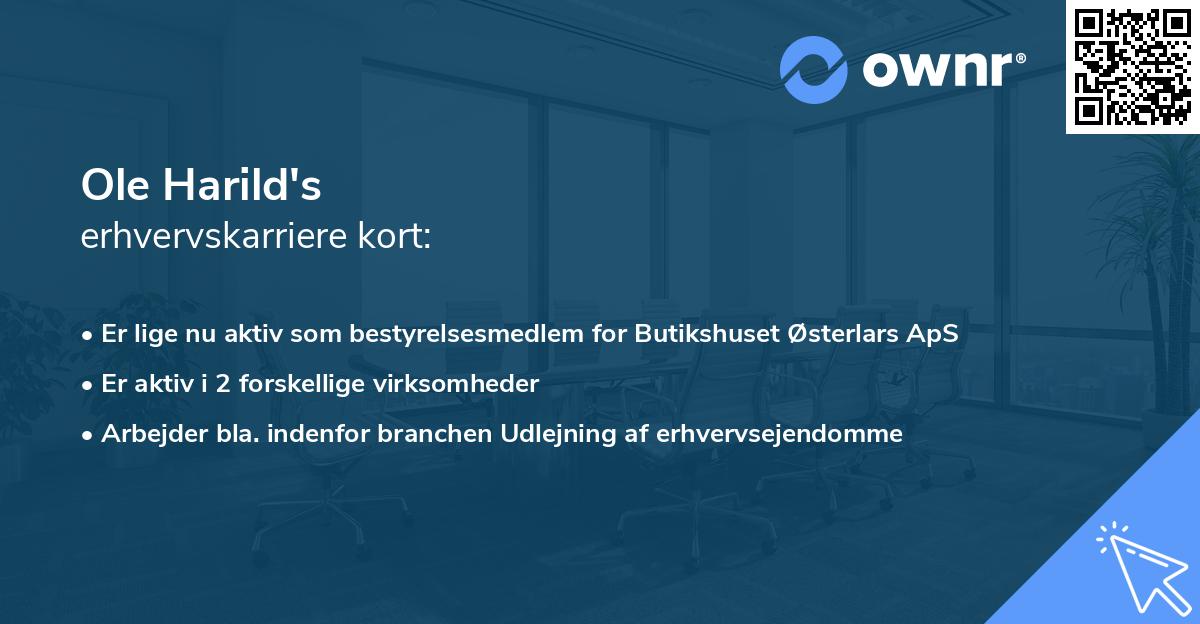 Ole Harild's erhvervskarriere kort
