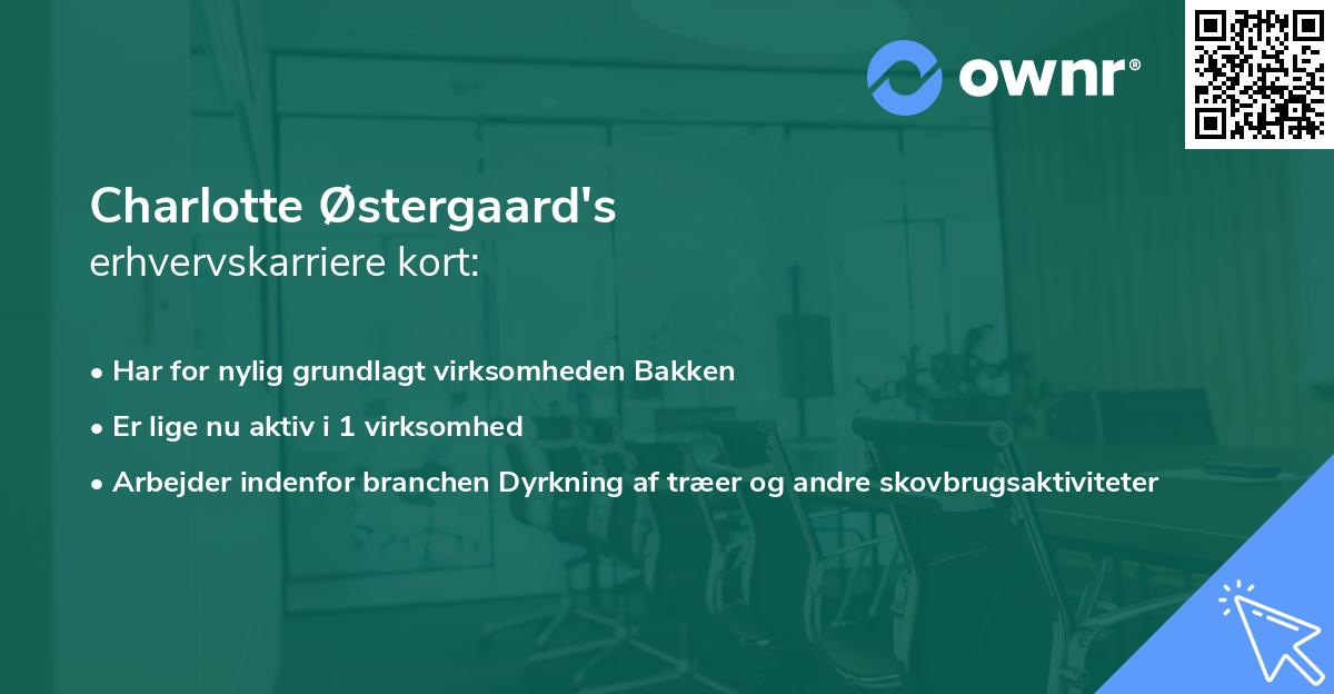 Charlotte Østergaard's erhvervskarriere kort