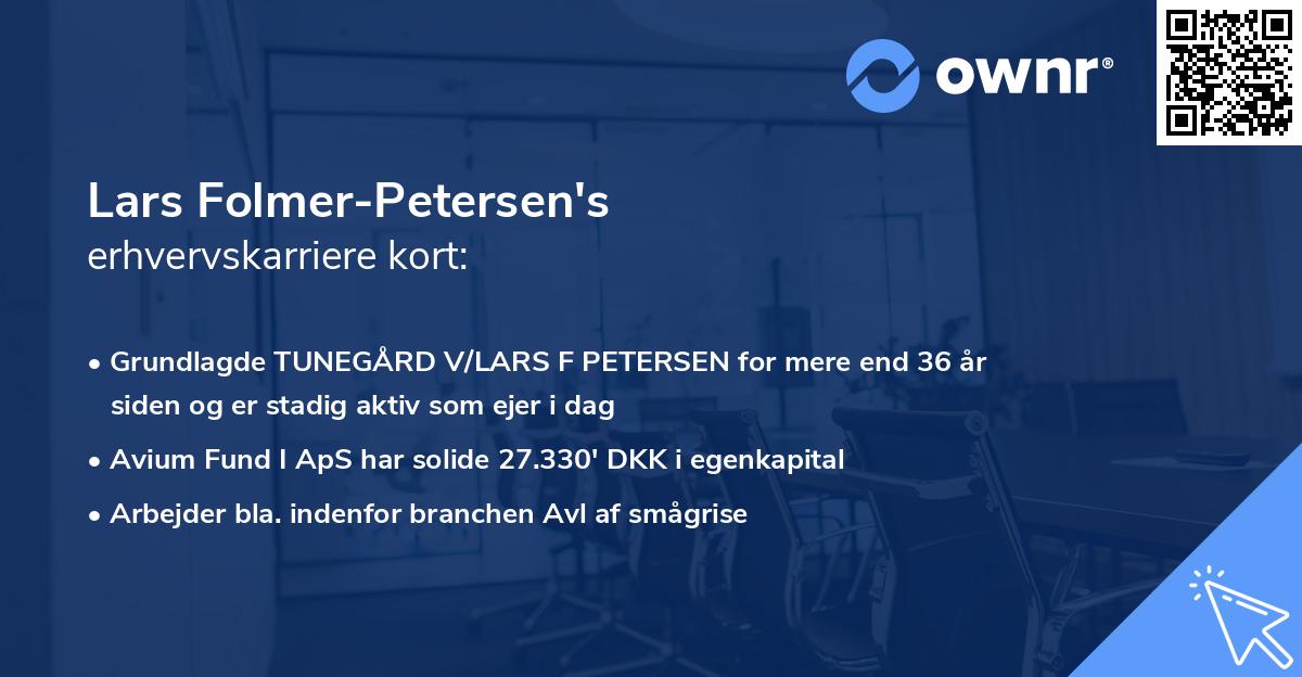 Lars Folmer-Petersen's erhvervskarriere kort
