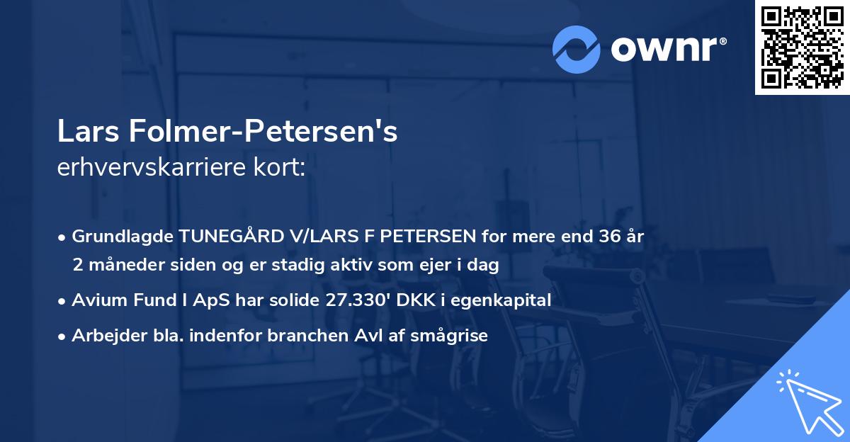 Lars Folmer-Petersen's erhvervskarriere kort