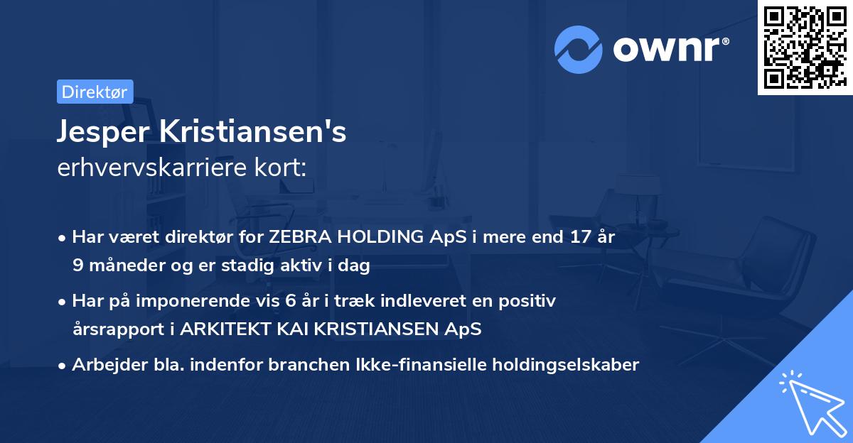 Jesper Kristiansen's erhvervskarriere kort