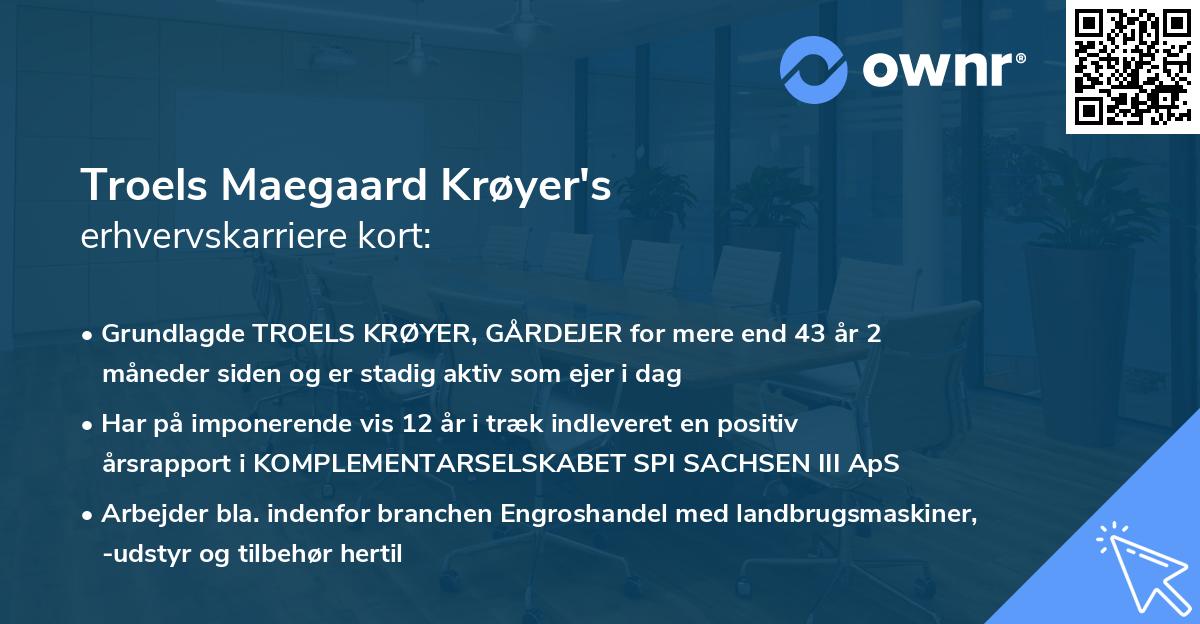 Troels Maegaard Krøyer's erhvervskarriere kort