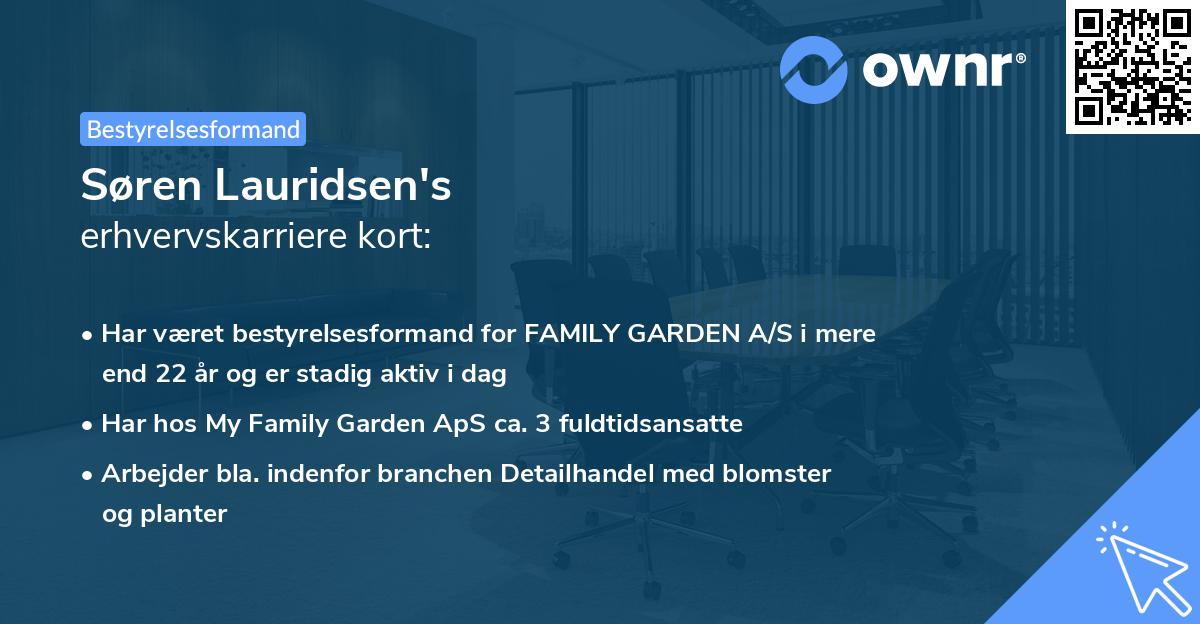 Søren Lauridsen's erhvervskarriere kort