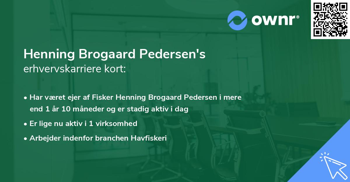 Henning Brogaard Pedersen's erhvervskarriere kort