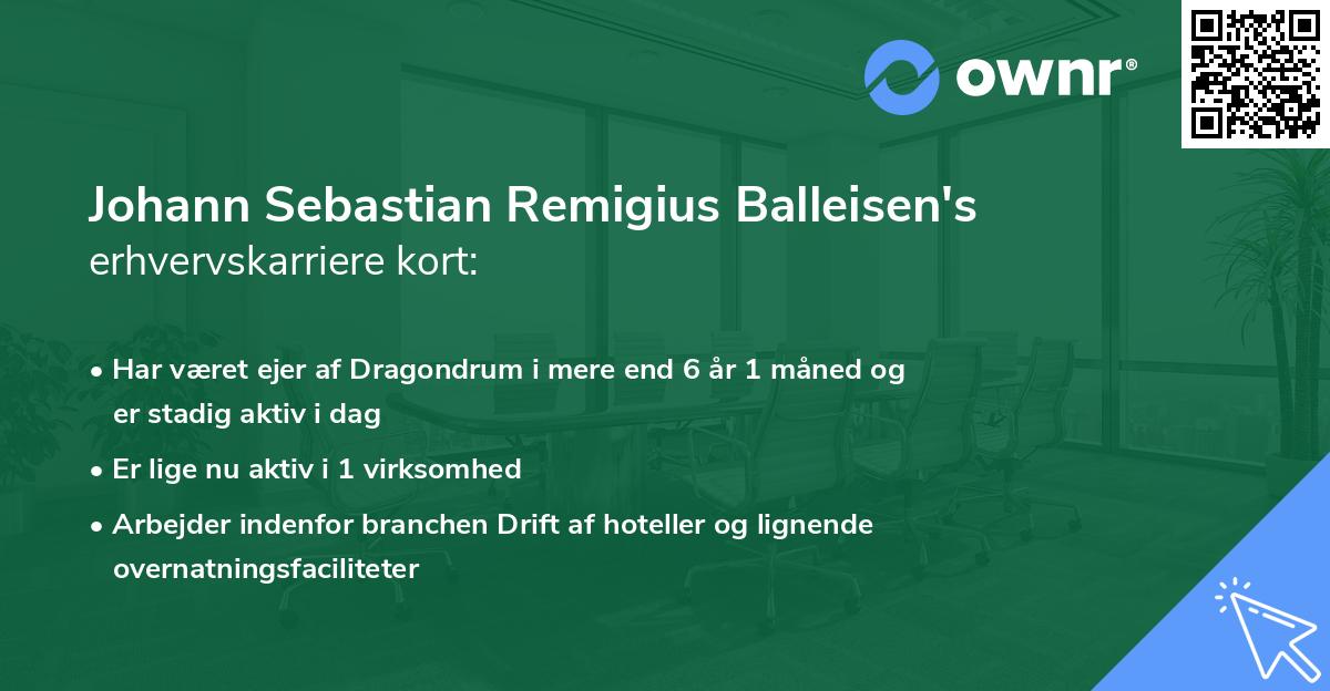 Johann Sebastian Remigius Balleisen's erhvervskarriere kort