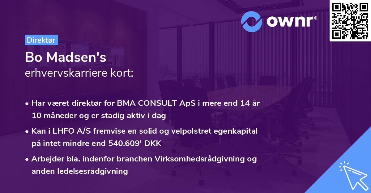 Bo Madsen's erhvervskarriere kort