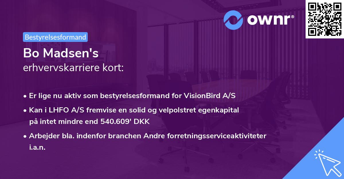 Bo Madsen's erhvervskarriere kort