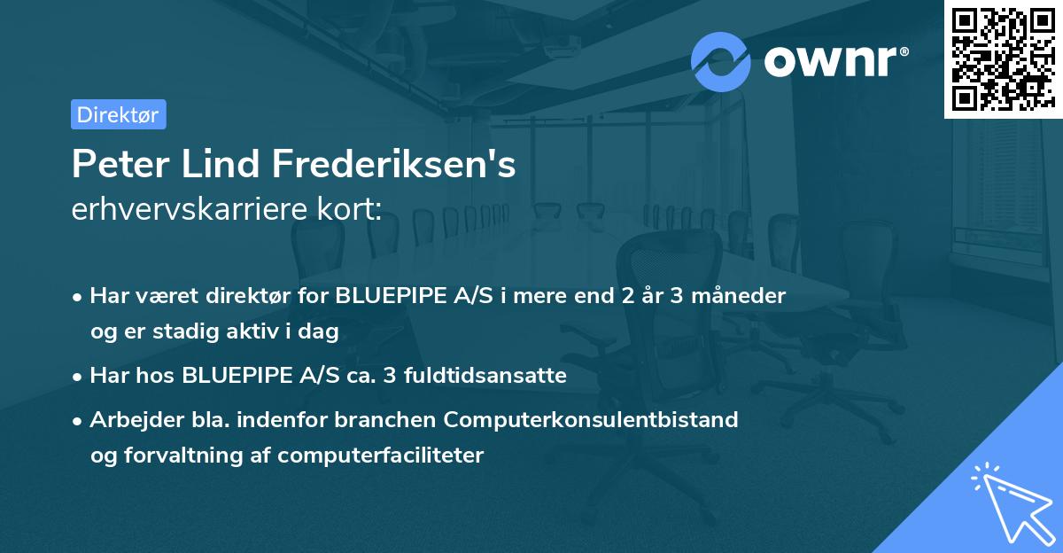 Peter Lind Frederiksen's erhvervskarriere kort