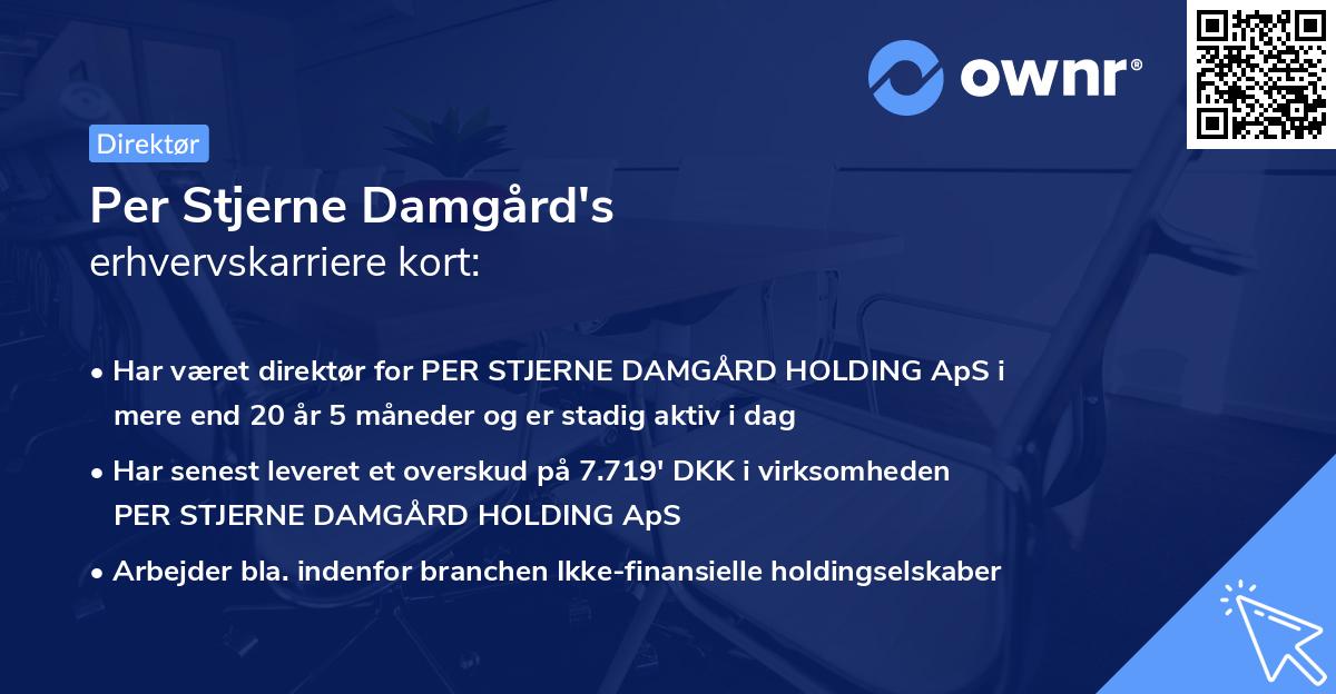 Per Stjerne Damgård's erhvervskarriere kort