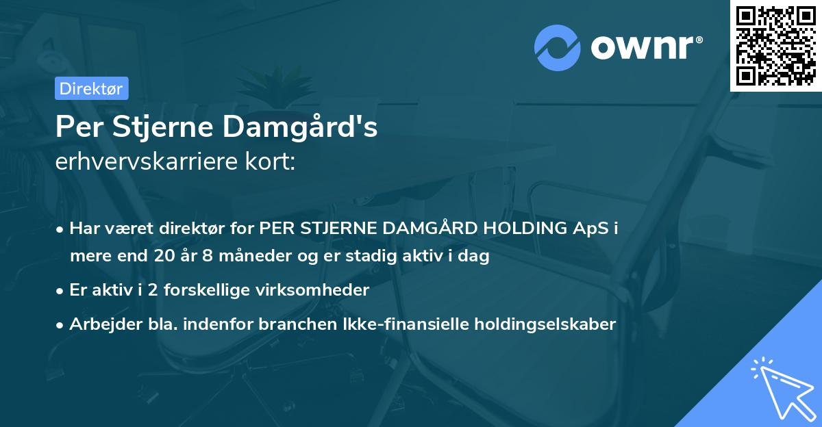 Per Stjerne Damgård's erhvervskarriere kort
