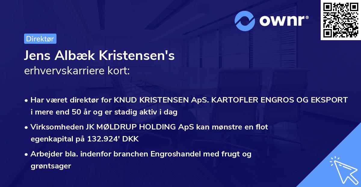 Jens Albæk Kristensen's erhvervskarriere kort