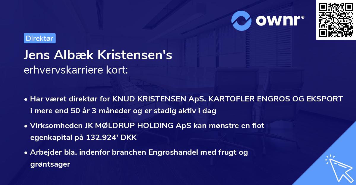 Jens Albæk Kristensen's erhvervskarriere kort