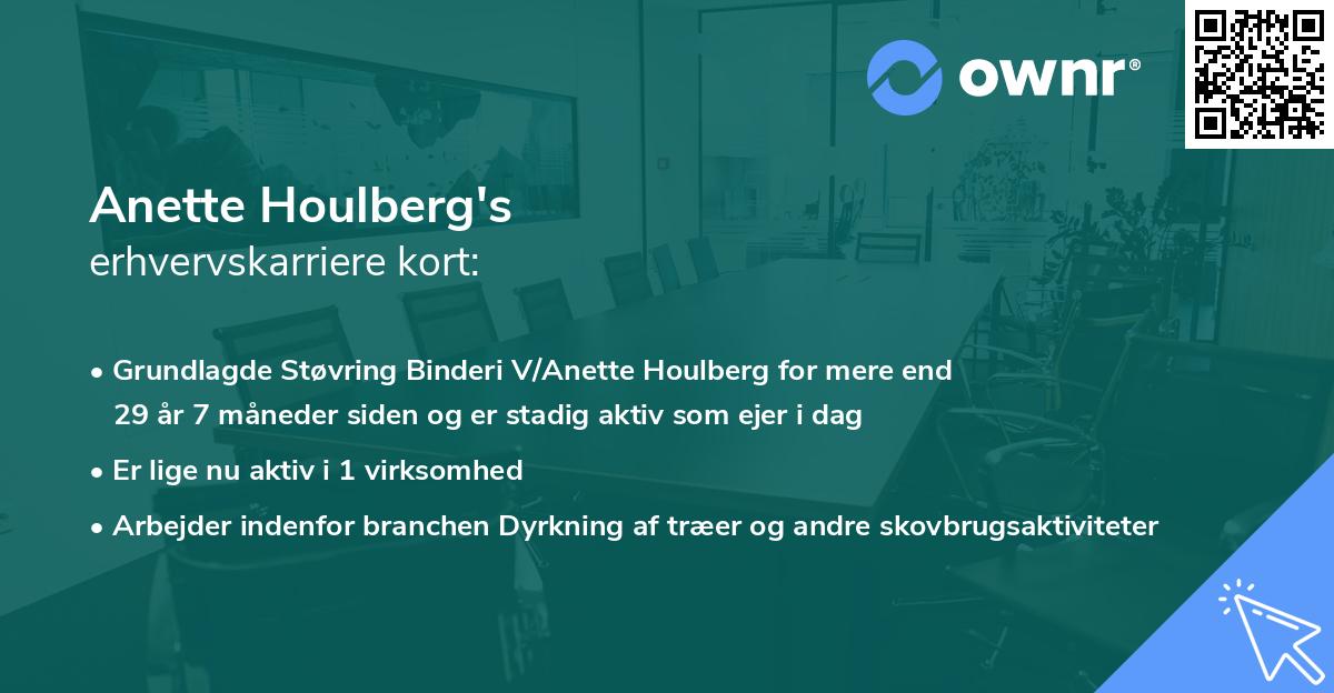 Anette Houlberg's erhvervskarriere kort