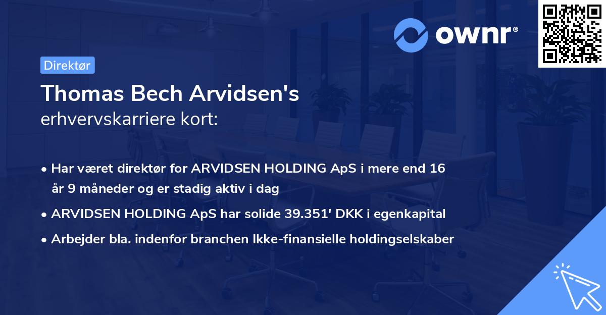 Thomas Bech Arvidsen's erhvervskarriere kort