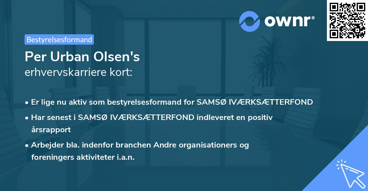 Per Urban Olsen's erhvervskarriere kort